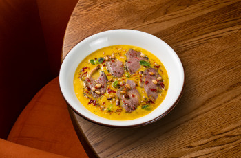 Тыквенный суп с пастрами из утки